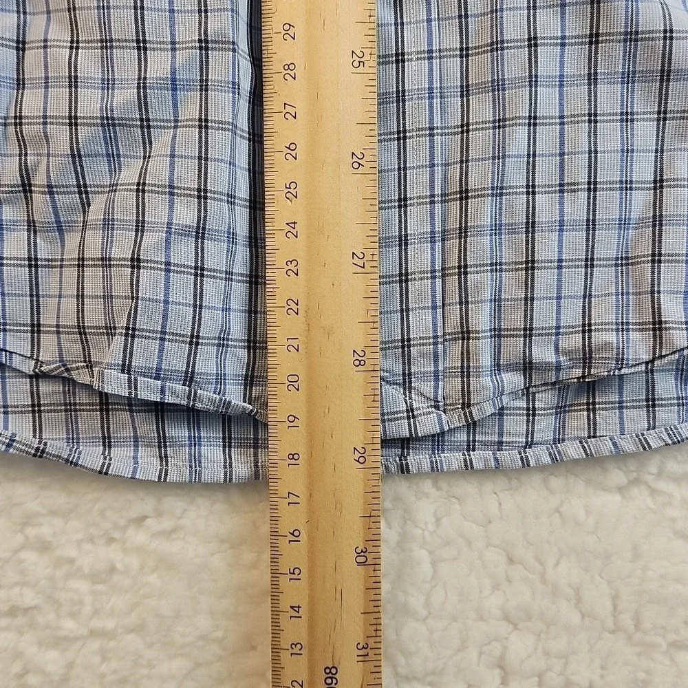 Polo Ralph Lauren Shirt Yarmouth Blue Oxford Check Button Mens 15-1/2 x 32/3 L/S